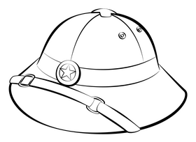 Vietnam army hat black and white clipart