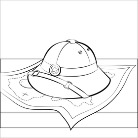 Vietnam army hat black and white vector