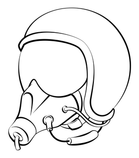 Pilot helmet black and white clipart