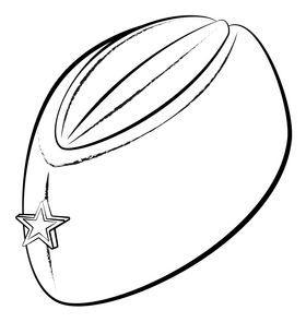 Soviet garrison hat black and white clipart