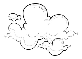 Clouds drawing black and white clipart