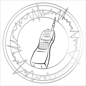 Walkie talkie black and white vector