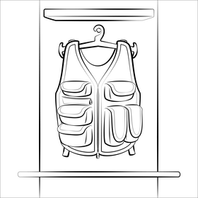 Tactical vest black and white vector