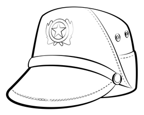 Vietnam military cap black and white clipart