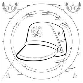 Vietnam military cap black and white vector