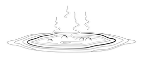 Hot springs black and white clipart