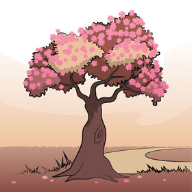 Cherry blossom tree vector