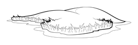 Grassland black and white clipart