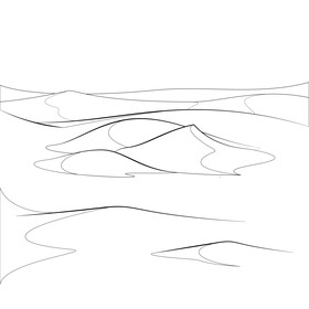 Desert drawing black and white vector