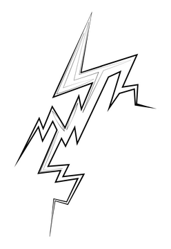 Lightning black and white clipart