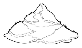 Mountain black and white clipart