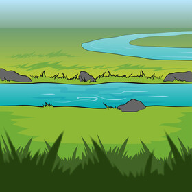 River scene illustration vector