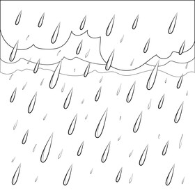 Rain drawing black and white vector