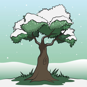 Snowy tree vector