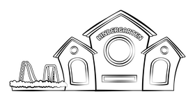 Kindergarten black and white clipart