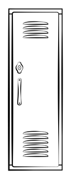 Locker black and white clipart