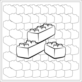 Lego black and white vector