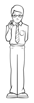 Teacher black and white clipart