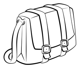Teacher bag black and white clipart