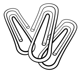 Paper clips black and white clipart