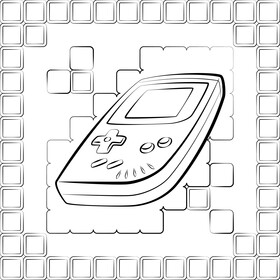 Gameboy black and white vector