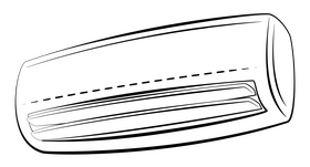 Air conditioner black and white clipart