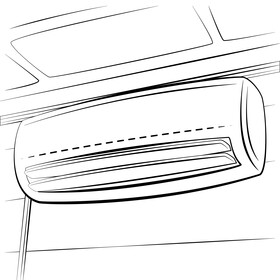 Air conditioner black and white vector