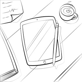 Ipad black and white vector