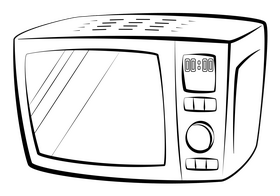Microwave black and white clipart