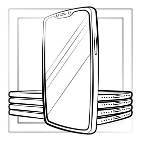Iphone black and white vector