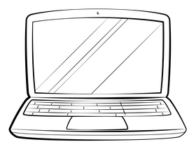 Macbook black and white clipart