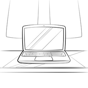 Macbook black and white vector