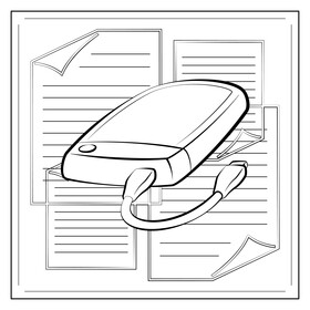 Portable hard drive black and white vector