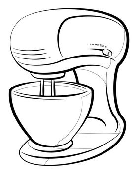 Mixer black and white clipart