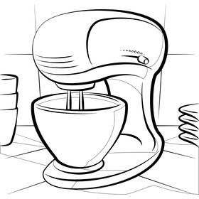 Mixer black and white vector