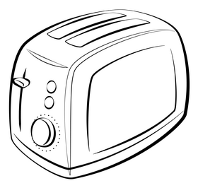 Toaster black and white clipart