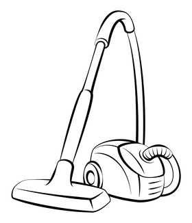 Vacuum cleaner black and white clipart