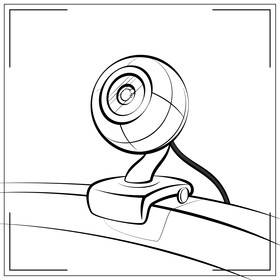 Webcam black and white vector
