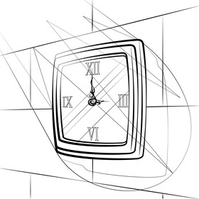 Wall clock black and white vector