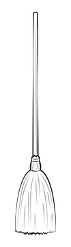 Corn broom drawing black and white clipart