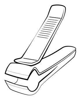 Nail cutter drawing black and white clipart