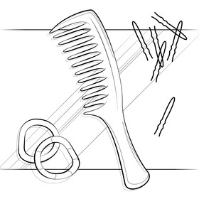 Comb black and white vector