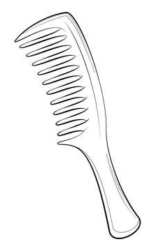 Comb drawing black and white clipart