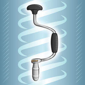 Hand brace drill vector