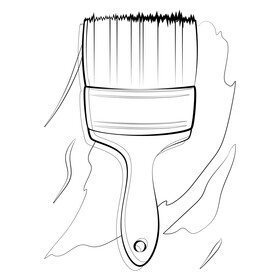 Paint brush black and white vector