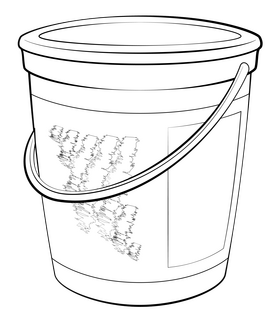 Paint bucket drawing black and white clipart