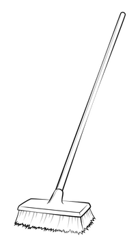 Push broom drawing black and white clipart