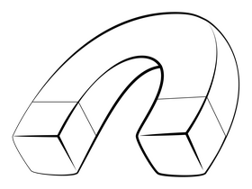 Magnet drawing black and white clipart