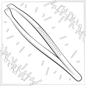 Tweezers black and white vector