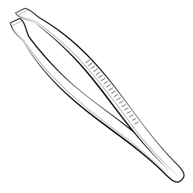 Tweezers drawing black and white clipart